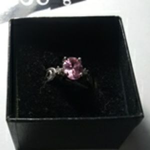 Pink Zirconia 925 Stamped Ring